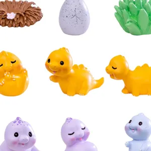 Cute dinosaur miniature resin figurines for micro landscape DIY desktop decor and ornaments