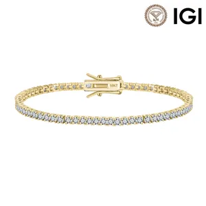 Braccialetto Tennis in Argento Sterling 925 da Donna Luccicante Taglio Rotondo Strass Pavé Catena Glink Lusso Quotidiano Casual Festa Gioielli Regalo