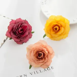 Artificial silk rose flower heads DIY wedding floral arrangement home decor