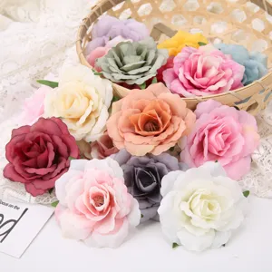 Assorted artificial flower heads peony rose bouquet for DIY wedding decoration and floral crafts.