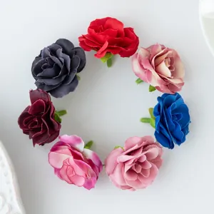 Artificial rose silk flower heads multicolor DIY crafting wedding decoration floral accessories