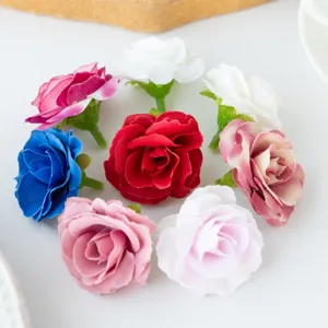 Artificial silk rose flower heads for DIY crafts, wedding decoration and floral styling.