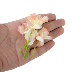 Flores de seda artificiales mini cabezas de hortensia para accesorios para el pelo DIY