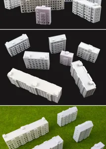 Modèles de bâtiments blancs miniatures pour bac à sable architectural, pièces urbaines.