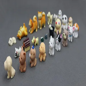 Mini cute dog micro landscape figurines cartoon animal resin models for DIY desktop decor.