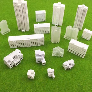DIY ensemble de modèles architecturaux maisons blanches miniatures pour maquette de sable.