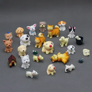 Mini Cute Puppy Micro Landscape Figurine Creative Cartoon Dog Model Ornament DIY Desktop Home Decoration Resin Crafts
