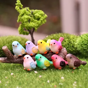 Süße Mini Simulation bunte Vögel Harz Figuren für Sukkulente Bonsai DIY Mikro Landschaft Dekor