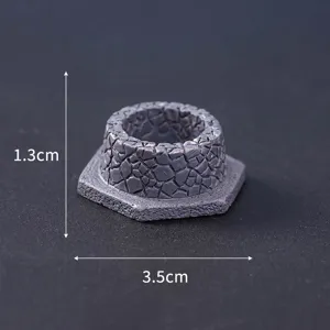 Miniature stone well figurine for micro landscape fairy garden Halloween decor ornament 3.5cm