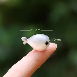 Miniature resin white whale animal figurine micro landscape DIY craft toy for decoration