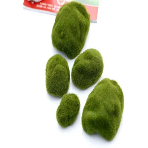 Artificial green flocked fake moss stones micro landscape DIY turf craft decor accessories