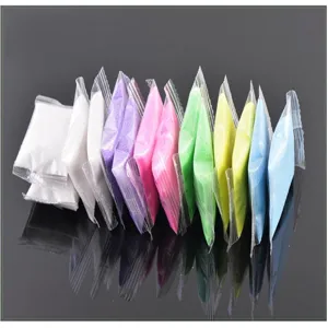 Colorful decorative sand packets for micro landscape terrarium, diy craft, vibrant colors set.