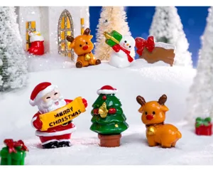 Weihnachts Mikrolandschaft DIY Harz Weihnachtsmann Schneemann Rentier Baum Miniatur Dekoration Detail