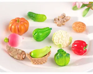 Miniature resin simulation vegetables micro landscape creative DIY crafts desktop plant pots decor.