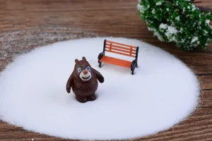 Micro landscape white sand miniature toy bear decoration for DIY terrarium garden craft.