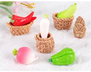 Miniature resin vegetable simulation toys detail view, perfect for succulent plant landscaping.