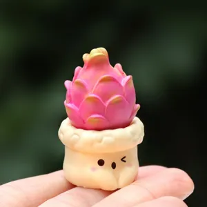 Schattig hars drakenfruit potplant blind box beeldje, creatief bureau decoratie speelgoed.