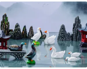 Estilo chino paisaje en miniatura artesanía de resina rocalla puente decoración