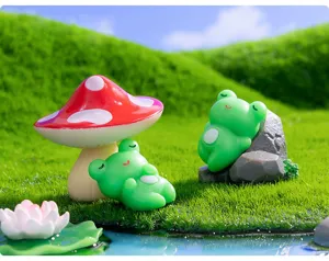 Adorables figuras de rana de resina para microlandschaft jardín de hadas decoración.