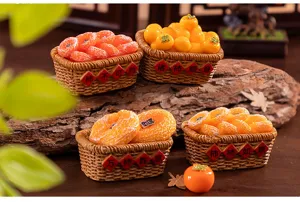 Miniature persimmon baskets resin figurines desktop bonsai micro landscape DIY decor toys
