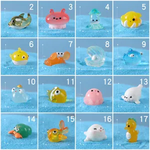 Cute resin sea animal miniatures ornament desktop decoration micro landscape crafts figurine