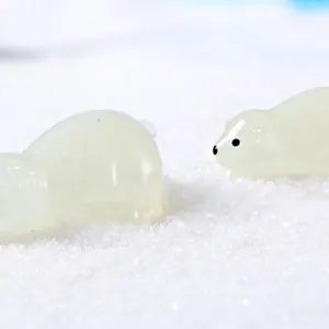 Set di miniature di orso polare in resina carina per micro paesaggio e decorazione.