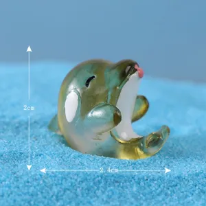 Cute resin marine animal miniature ornament killer whale figurine with size marks for desktop decor