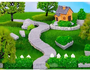 Miniatur Landschafts Harz Haus Ornament Steinweg DIY Mikro Gartenarbeit kreativer Blumentopf