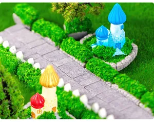 Kleine Harz Burg Miniatur Landschaft Feengarten DIY Moos Mikro Landschaft Bonsai Deko Set