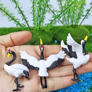 Mini figuras de grullas, adornos de micropaisaje de resina para macetas y decoración de bonsáis.