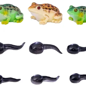 Mini Hars Kikker en Kikkervisje Figuur Set voor DIY Terrarium en Rivier Landschap Decors