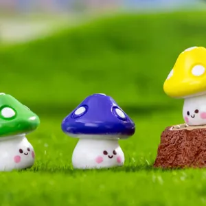 Cute miniature mushroom figurines for micro landscape decoration and succulent plant pots.