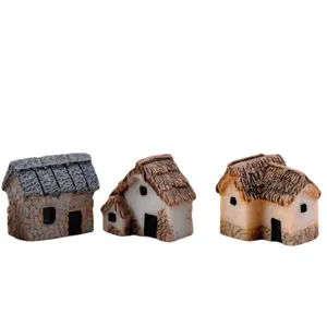 Miniatures maisons en résine pour micro-paysage de mousse, architecture de simulation mignonne.