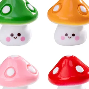 Cute miniature mushroom resin ornaments for micro landscape, succulent plant pots decor.