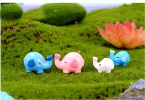 Resin elephant miniature ornaments for micro landscape, cake, car, and fish tank decoration.
