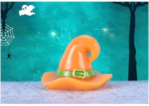 Cute Halloween witch hat miniature resin ornament for micro landscape and party cake decoration.