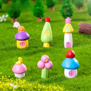 Mini paysage maison champignon miniature accessoires déco résine bricolage pour jardin fée.