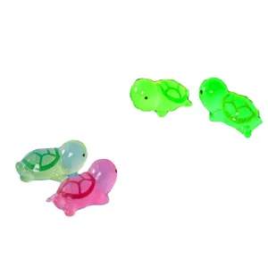 Luminous resin turtle miniature figurines for fish tank decor and micro landscape display.