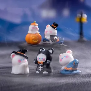 Halloween διακοσμητικές μινιατούρες ρητίνης χαριτωμένη κολοκύθα φάντασμα μικροτοπία σετ διακόσμησης