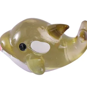 Cute resin killer whale figurine, translucent orca ocean animal desktop decor ornament main view