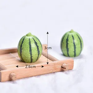 Simulation miniature watermelon fruit toy DIY resin ornament dollhouse decor 2.6x3cm