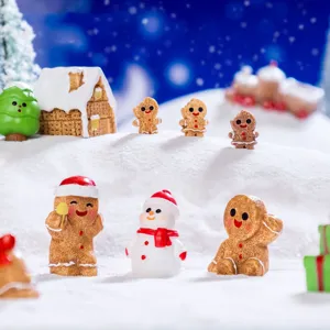 Christmas micro landscape gingerbread man DIY snow scene desktop mini ornament decor