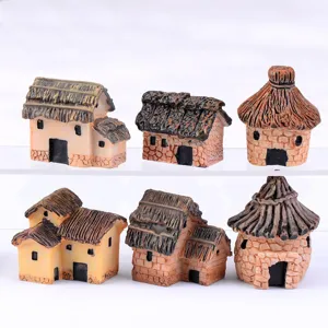 Mini Hars Rietdak Huis Figuren Mikrolandschap Ornament Miniatuur Sprookjes Tuin Accessoires Cartoon Ambachten Voor Decor