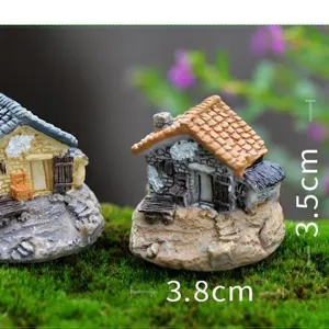 Harz Miniaturhaus Mikrolandschaft Ornament Süß Cartoon Winzig Feengarten Architektur Dekor Klein Dorf Handwerk
