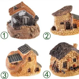 Miniatur Harz Haus Figuren für Mikrolandschaft Feengarten Terrarium Deko Dekoration