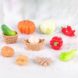 Miniature simulation vegetable resin ornaments for micro landscape and potted plant decoration.
