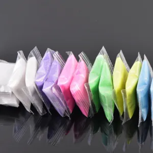 Colorful decorative sand packets for micro landscape terrariums, vibrant hues for DIY crafts.