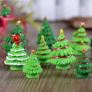 Mini Christmas tree ornaments micro landscape succulent potted plant desktop resin decor