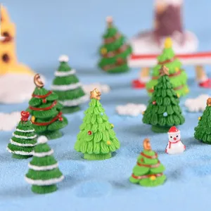 Mini Christmas tree micro-landscape resin ornaments cute DIY desktop holiday decor figures