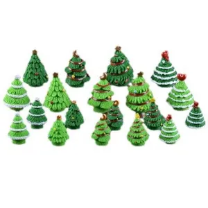 Miniature Christmas trees set micro landscape succulent ornaments cute home holiday decor
